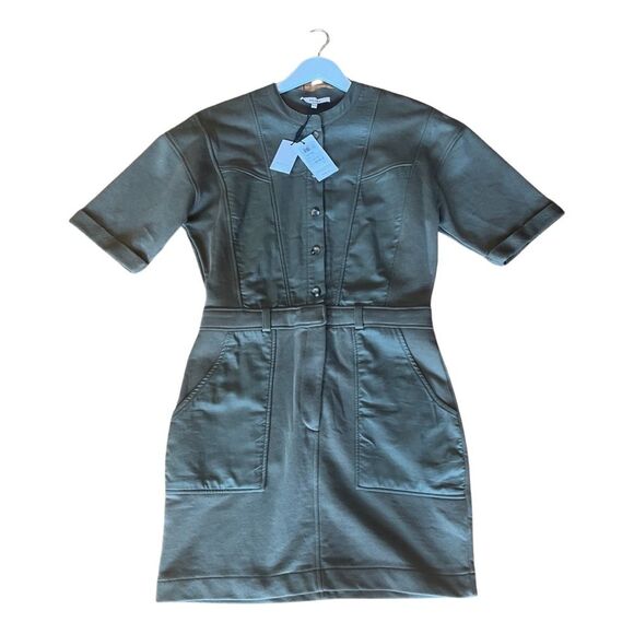 Reiss NWT Emlyn Sweatshirt Dress in Olive - Picture 4 of 14